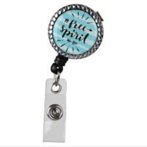 Free Spirit Retractable Arrow Bling Rhinstone Embellished ID Badge Reel NWT